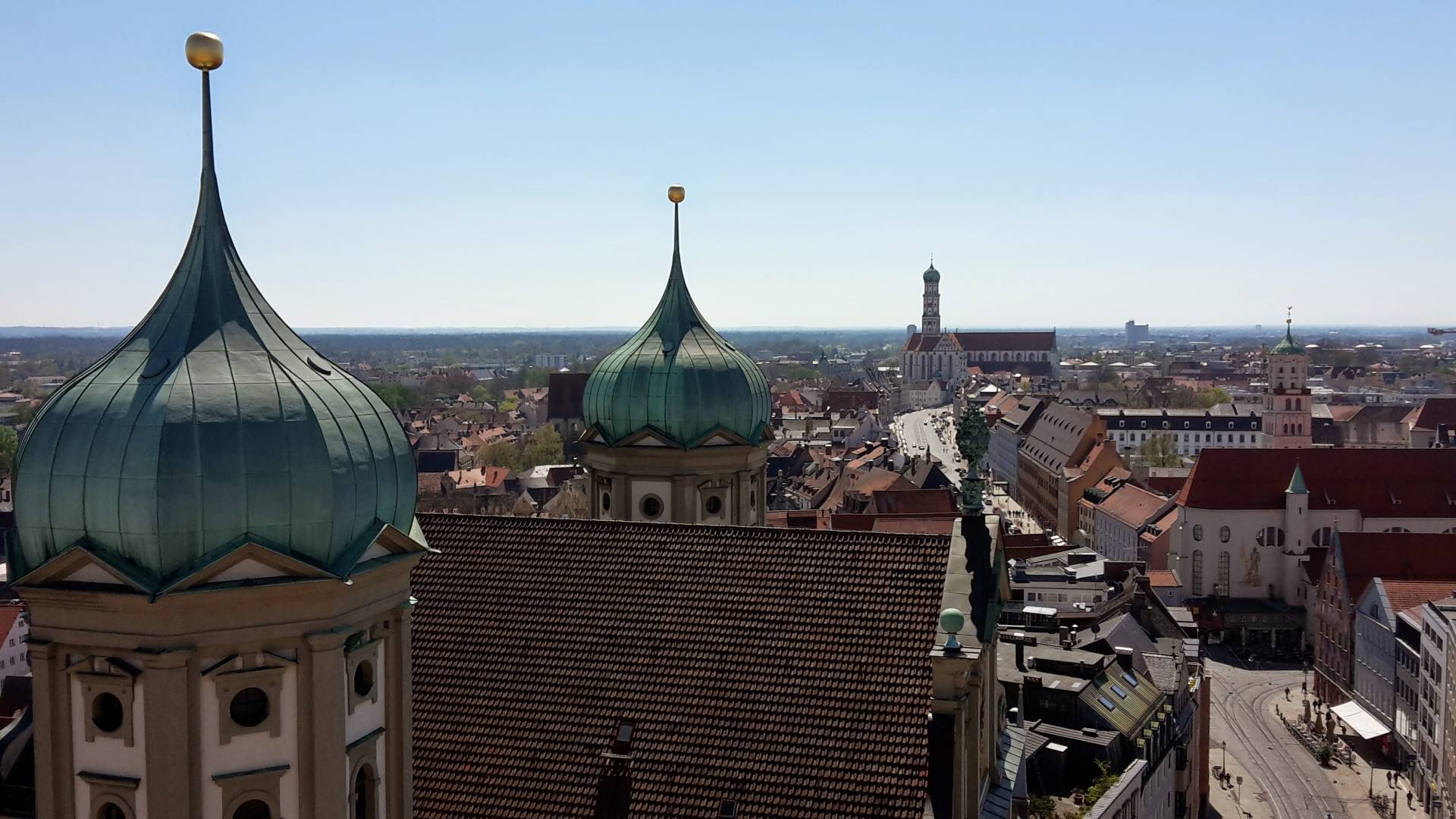 Augsburg. Blick vom Perlachturm. Foto: Christine Lüdke