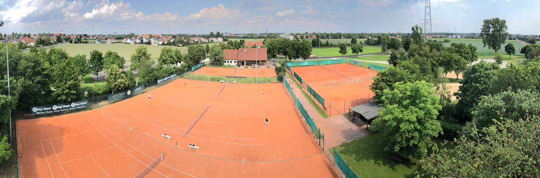 Die Tennisanlage des TSG Stadtbergen mit sieben Plätzen.