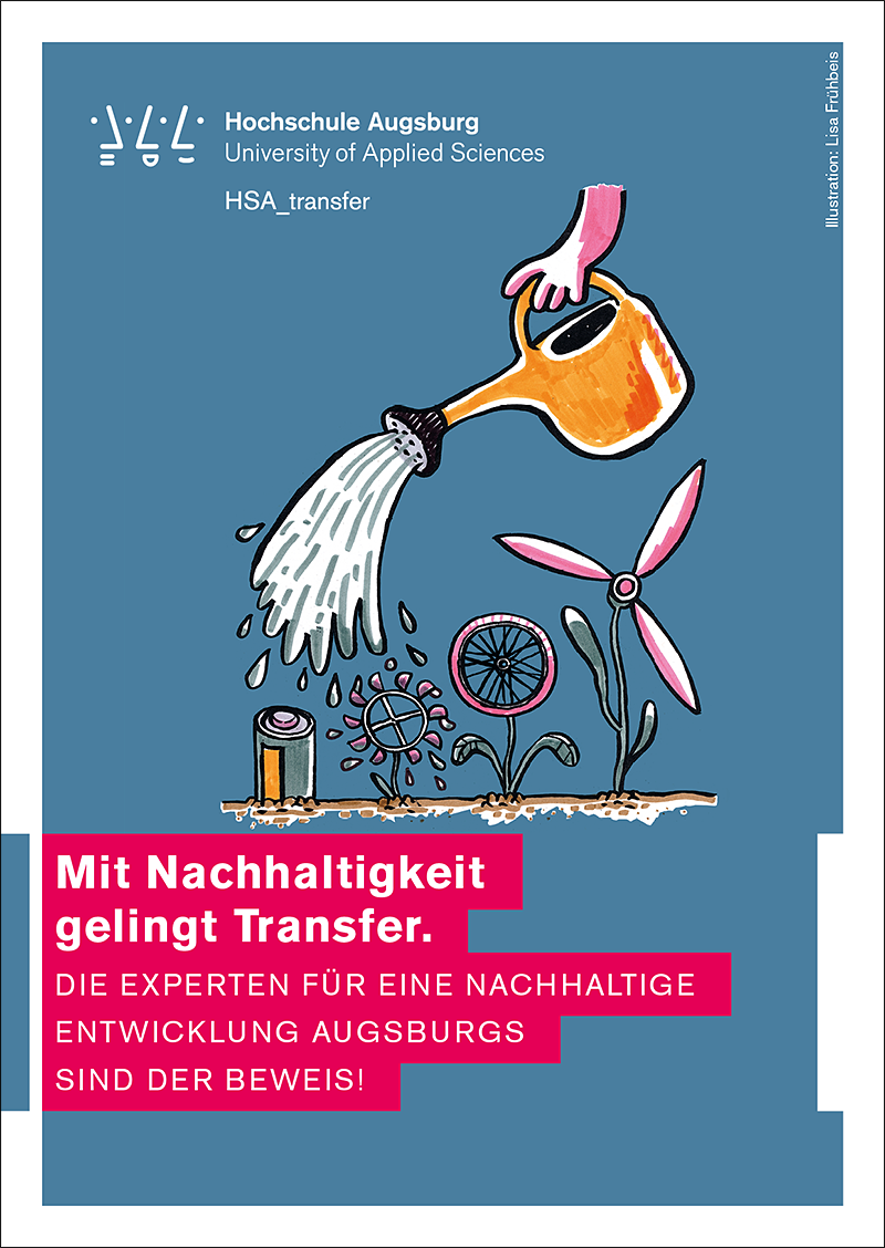 Postkarte: Mit Nachhaltigkeit gelingt Transfer. Die Experten für eine nachhaltige Entwicklung Augsburgs sind der Beweis!