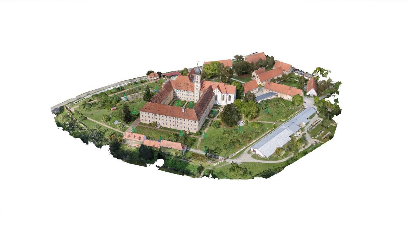 Erzeugtes Oberflächenmodell der Klosteranlage Oberschönenfeld