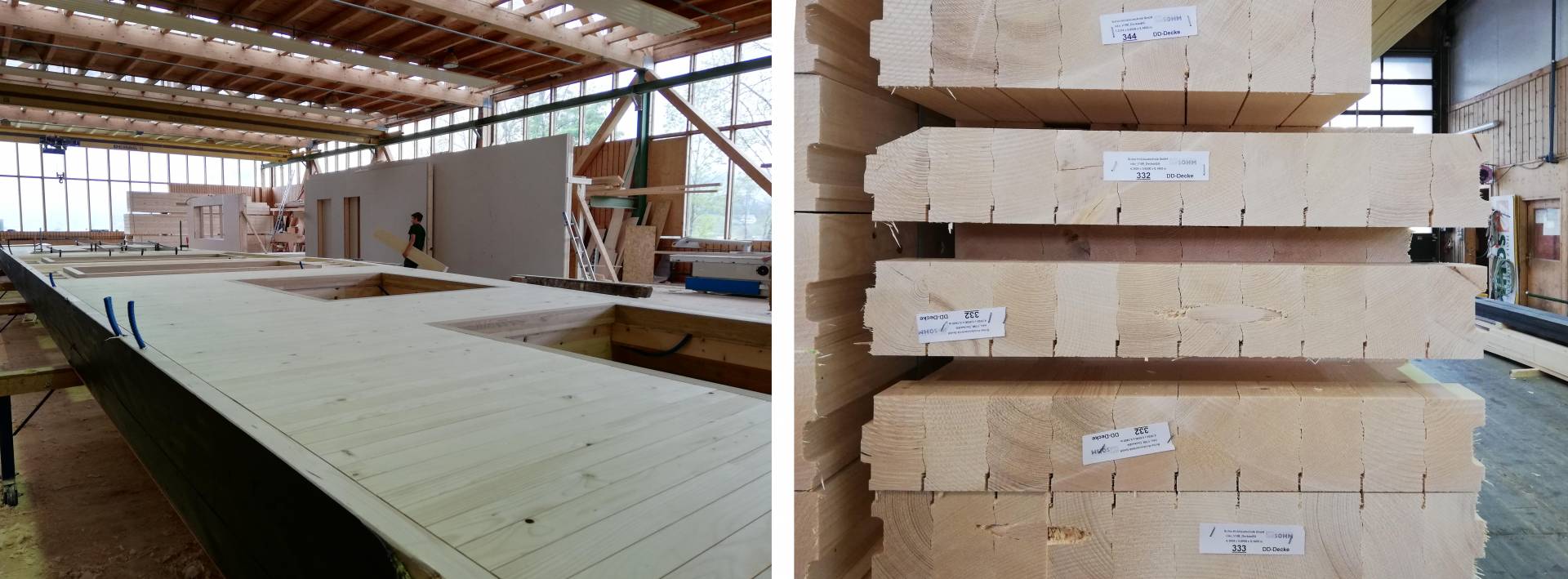 Holzbau innovativ: Vollholzelemente mit Diagonaldübel-Holz
