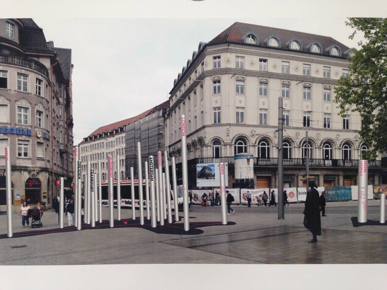Der Königsplatz Augsburg war Gegenstand des Projekts LEO 300 im Rahmen der Workshopwoche der Architektur.