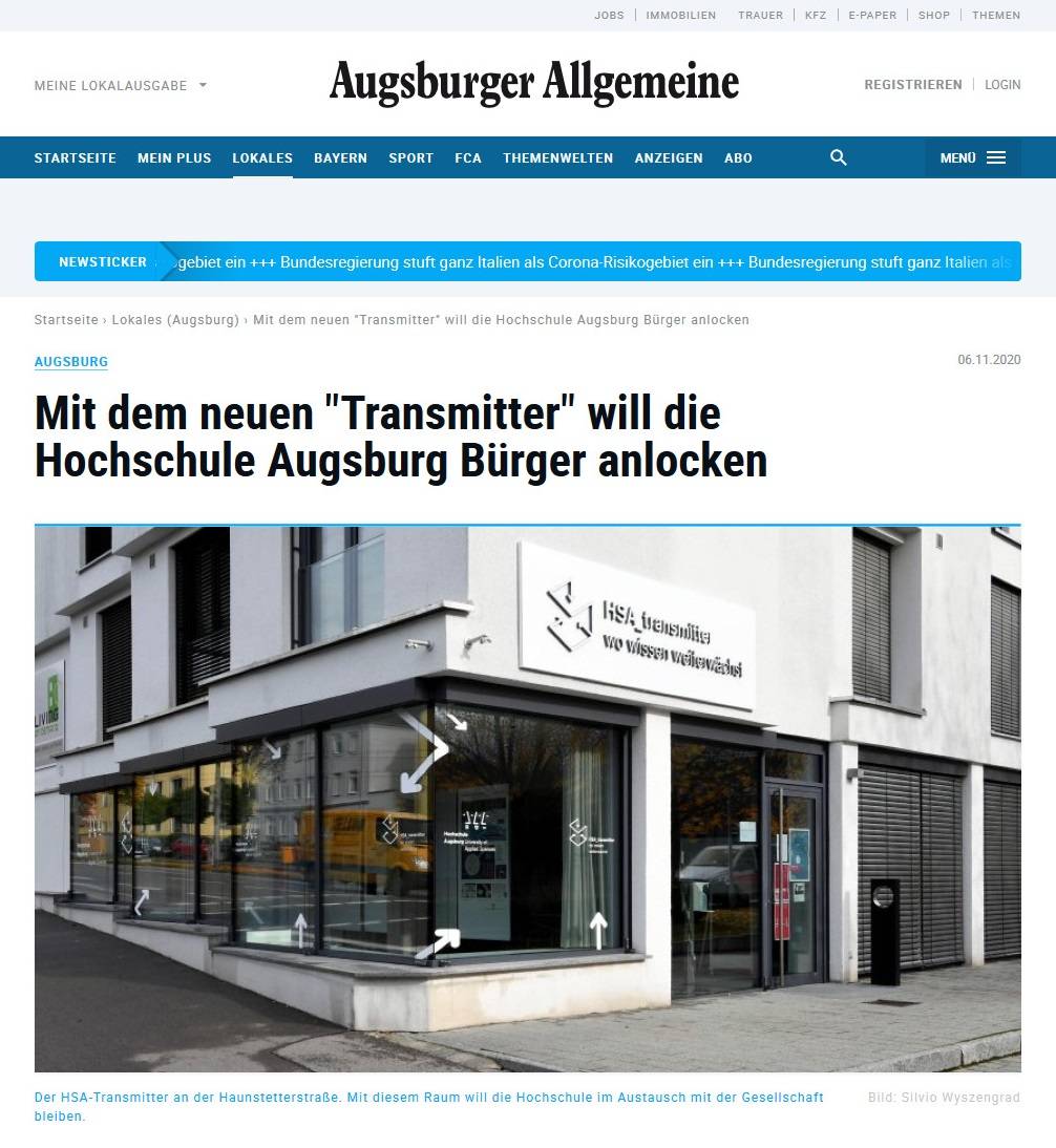 Augsburger Allgemeine: Transmitter, 06.11.2020