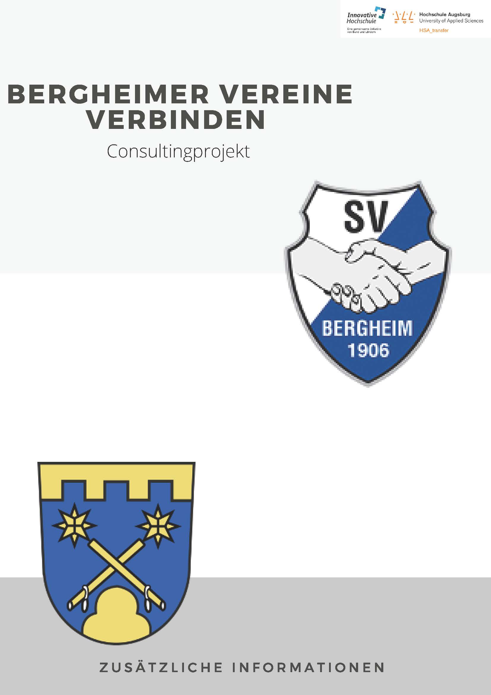 Titel: Booklet "Bergehimer Vereine verbinden" - Innovatives Sportstättenkonzept der HSA für den SV Bergheim