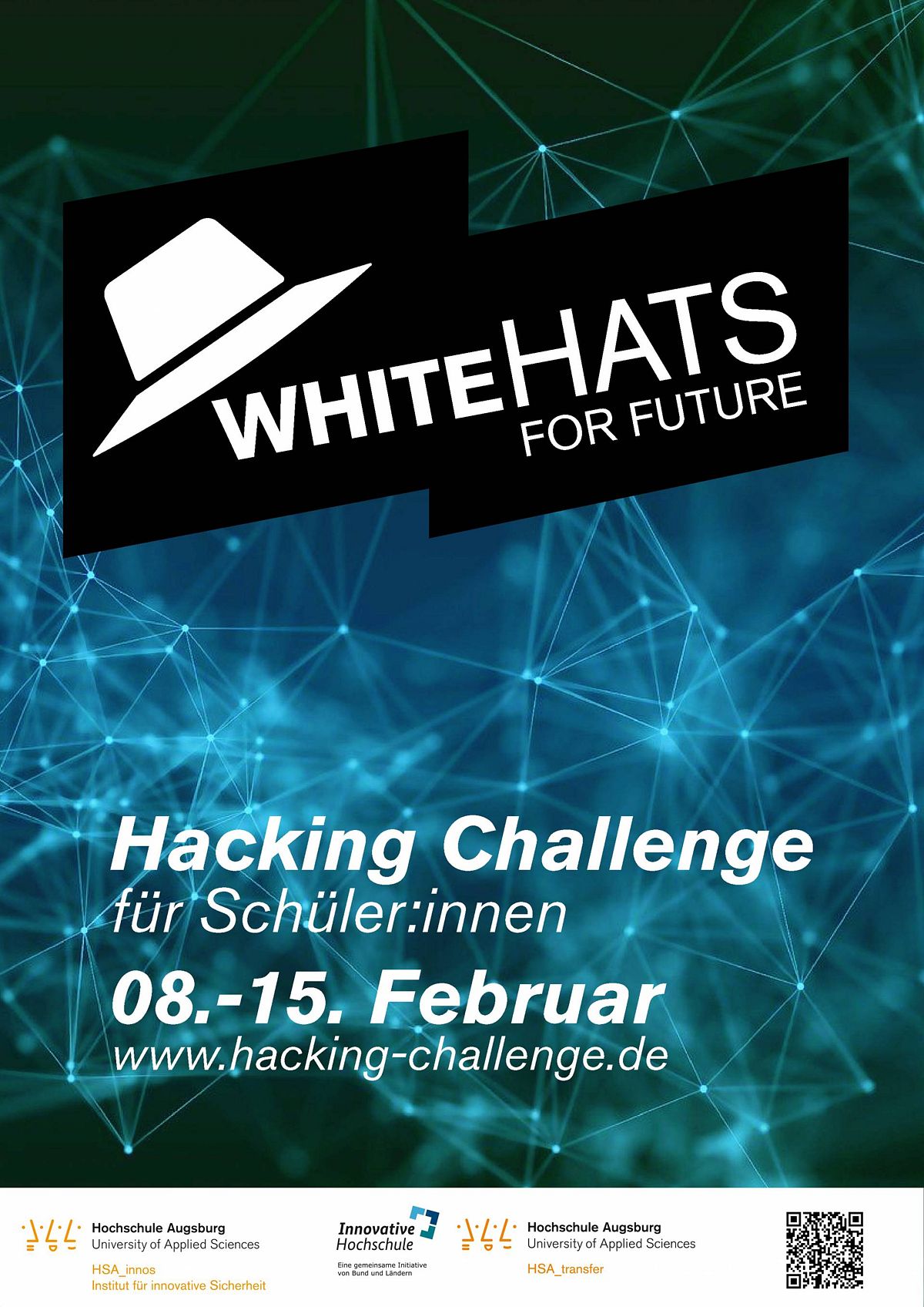 Plakat: White Hats for Future - Hacking Challenge für Schüler:innen