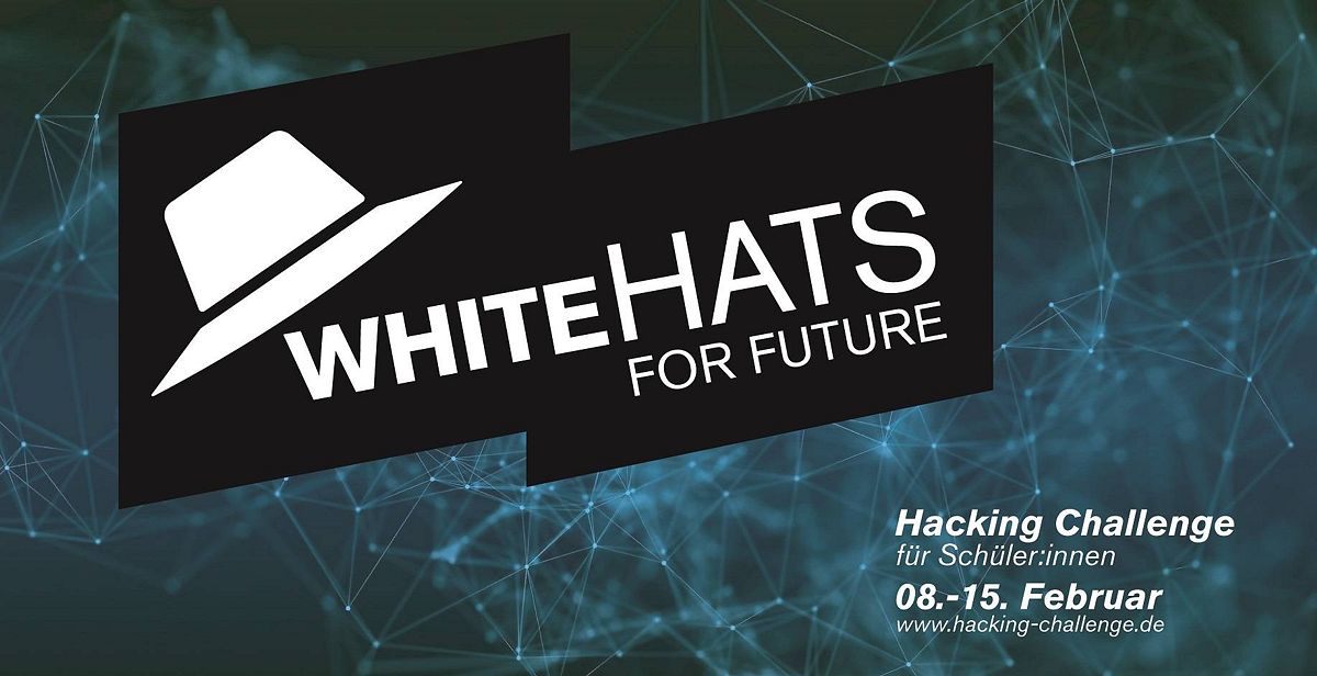 Banner: &quot;White Hats for Future&quot; - Hacking Challenge für Schüler:innen