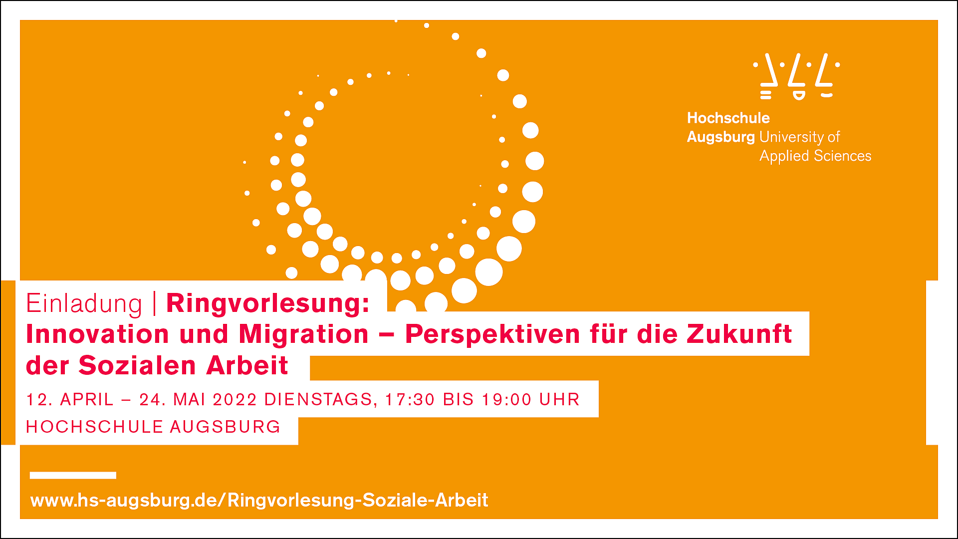 Banner: Einladung zur Ringvorlesung Soziale Arbeit SoSe 2022