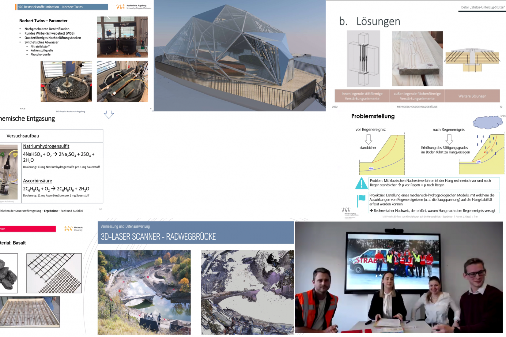 Collage aus Screenshots der Projektttagspräsentationen