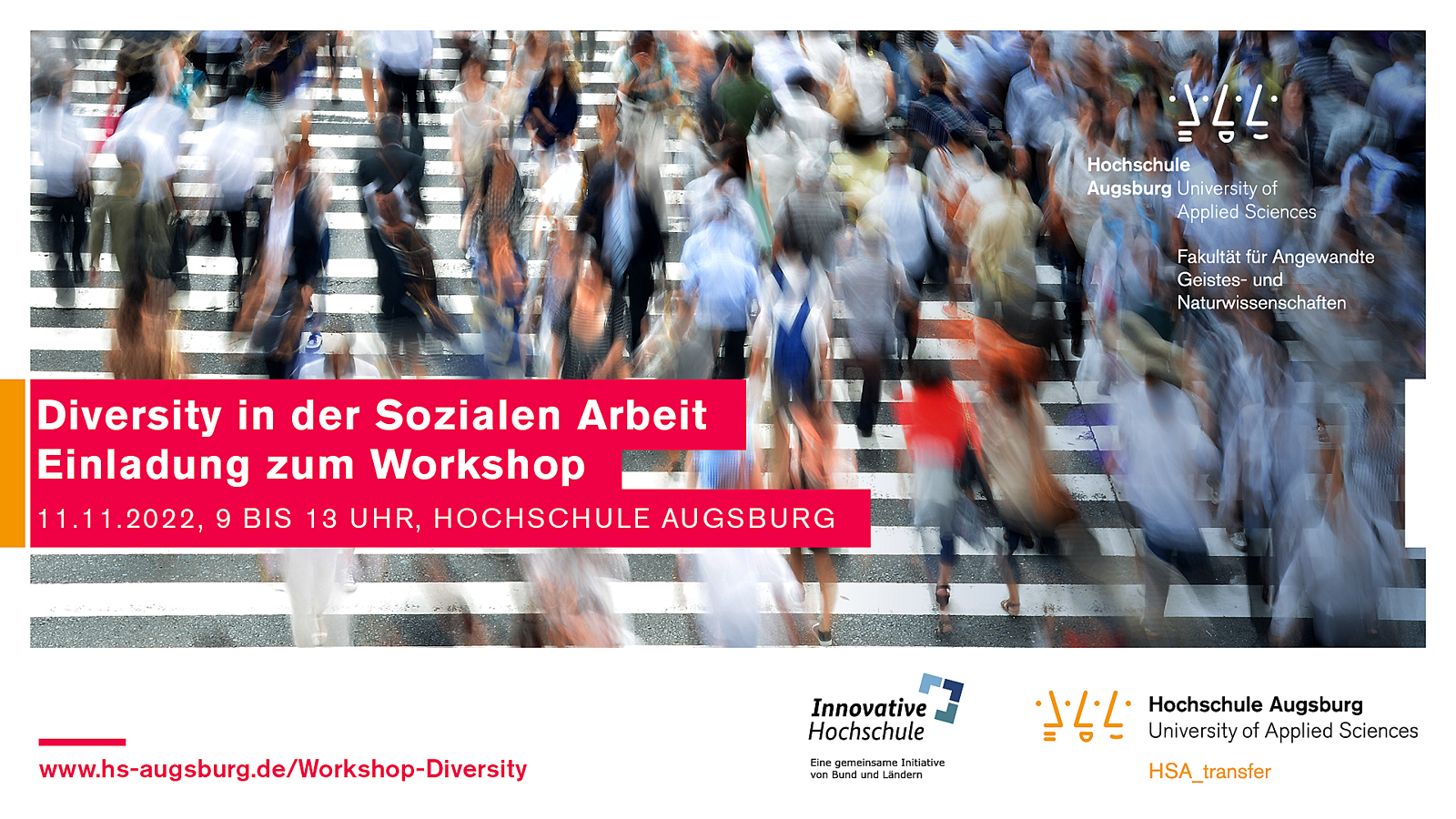 Menschenmenge - Einladung zum Workshop Diversity in der Sozialen Arbeit