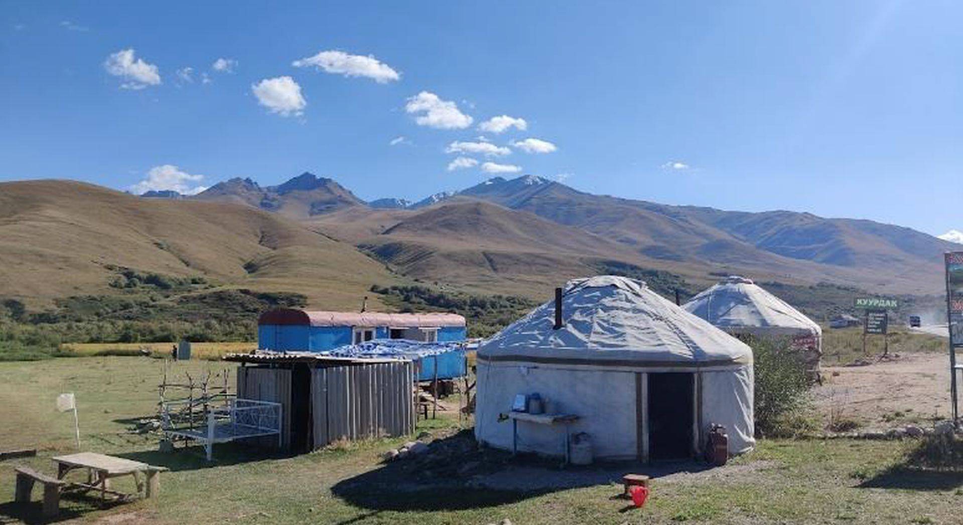 Yurts in the steppe