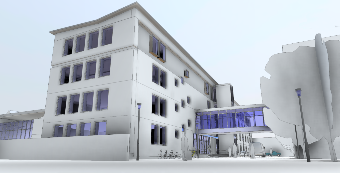 Open-BIM Modell des Fakultätsgebäudes Architektur und Bauwesen