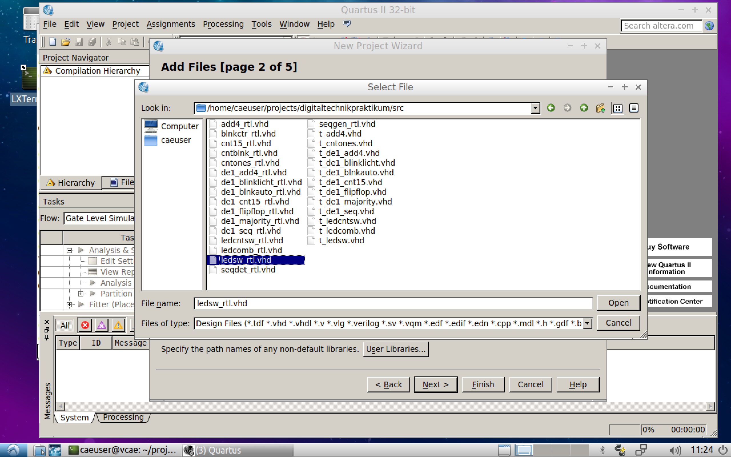  Quartus VHDL Datei auswählen